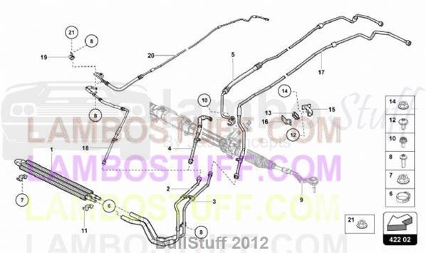 2014 Lamborghini AVENTADOR LP720-4 ROADSTER 50th ENGLAND OIL COOLER - POWER STEERING (422.02.00)